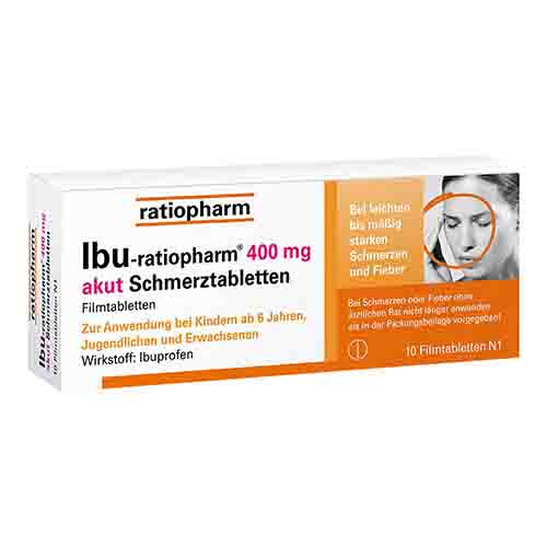 IBU-RATIOPHARM 400 mg akut Schmerztbl.Filmtabl.