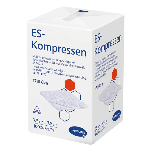 ES-KOMPRESSEN unsteril 7,5x7,5 cm 8fach