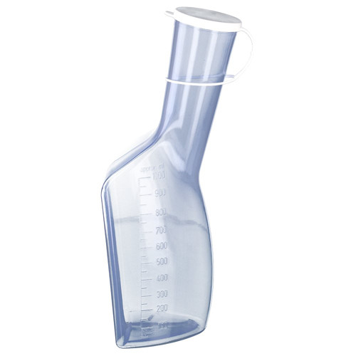 URINFLASCHE Mann Kunststoff m.Deckel glasklar