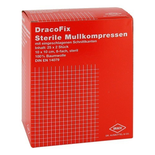 DRACOFIX PEEL Kompressen 10x10 cm steril 8fach