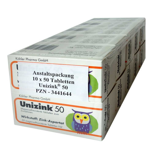 UNIZINK 50 magensaftresistente Tabletten
