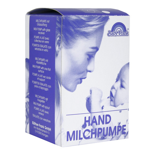 MILCHPUMPE FRANK Hand m.Auffangbeh.Glas m.Abl.