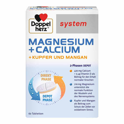 DOPPELHERZ Magnesium+Calc.+Kupfer+Mangan syst.Tab.
