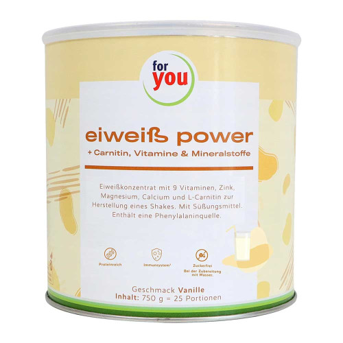 FOR YOU eiwei&szlig; power Vanille Pulver