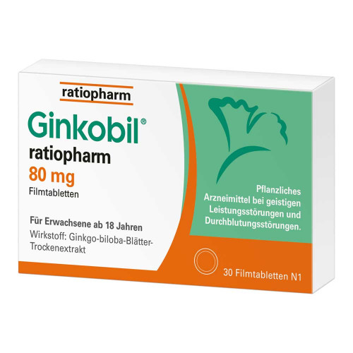 Ginkobil ratiopharm 80mg mit Ginkgo biloba