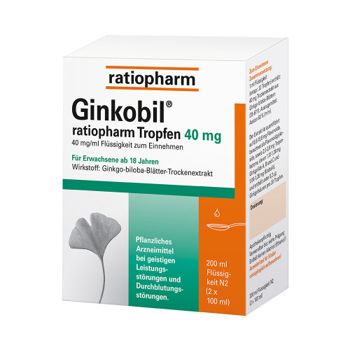 GINKOBIL ratiopharm 40mg mit Ginkgo biloba Tropfen