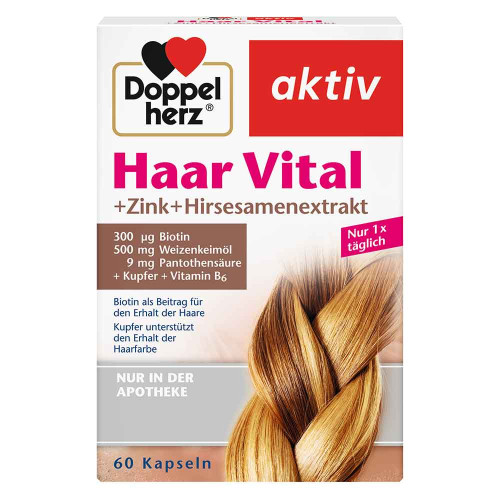 DOPPELHERZ Haar Vital+Zink+Hirseextrakt Kapseln