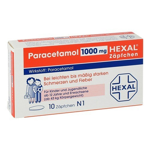 PARACETAMOL 1.000 mg HEXAL Z&auml;pfchen