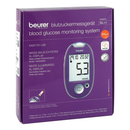 BEURER GL44 Blutzuckermessger&auml;t mmol/l lila