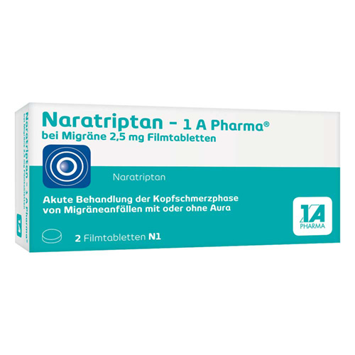 NARATRIPTAN-1A Pharma bei Migr&auml;ne 2,5 mg Filmtabl.