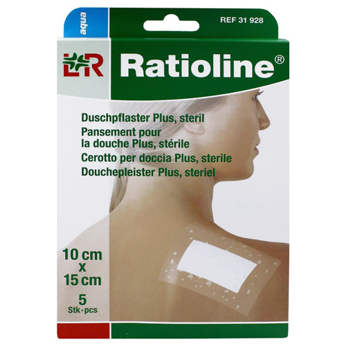 RATIOLINE aqua Duschpflaster Plus 10x15 cm steril