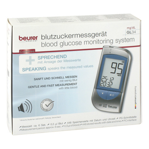 BEURER GL34 Blutzuckermessger&auml;t mg/dl