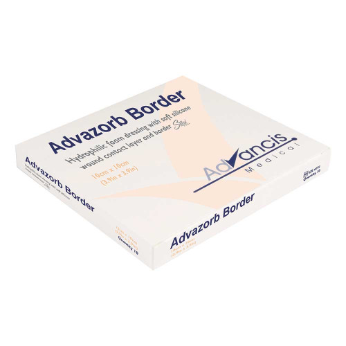 ADVAZORB Border PU-Schaumverband 10x10 cm