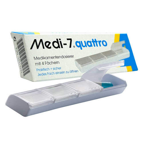 MEDI 7 quattro Medikamentendosierer 4-F&auml;cher wei&szlig;