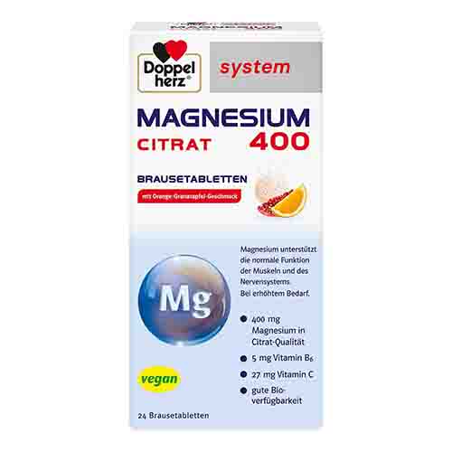 DOPPELHERZ Magnesium 400 Citrat system Brausetabl.