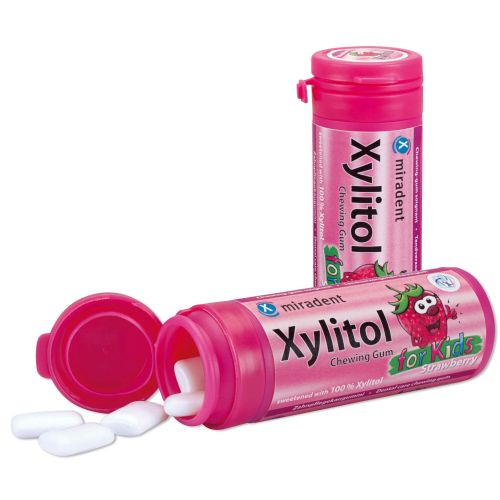 MIRADENT Xylitol Chewing Gum Erdbeere