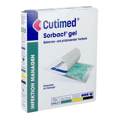 CUTIMED Sorbact Gel Kompressen 7,5x7,5 cm