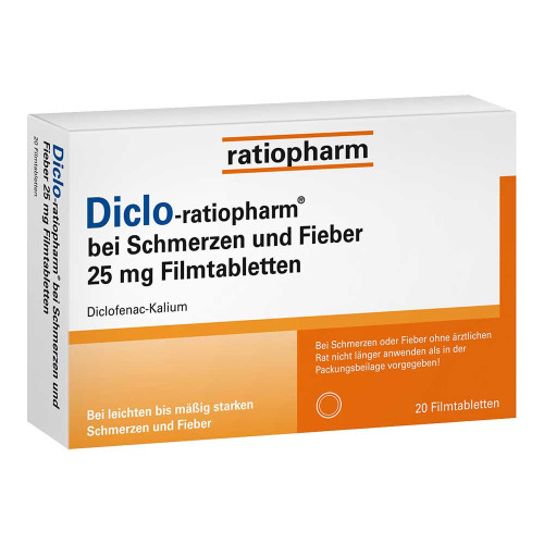 DICLO-RATIOPHARM bei Schmerzen u.Fieber 25 mg FTA
