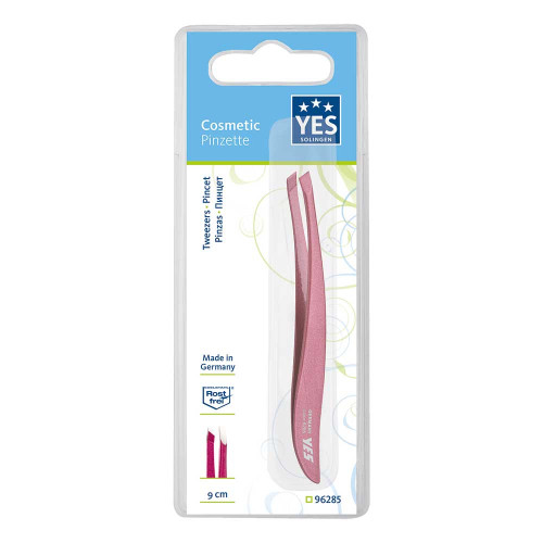 YES PINZETTE 9 cm schr&auml;g rostfr.Fashion Zetty rot