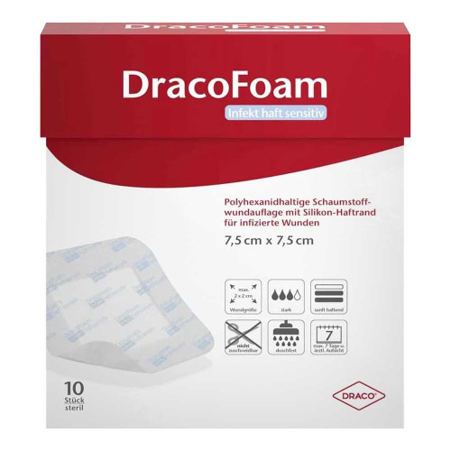 DRACOFOAM Infekt haft sensitiv Wundauf.7,5x7,5 cm