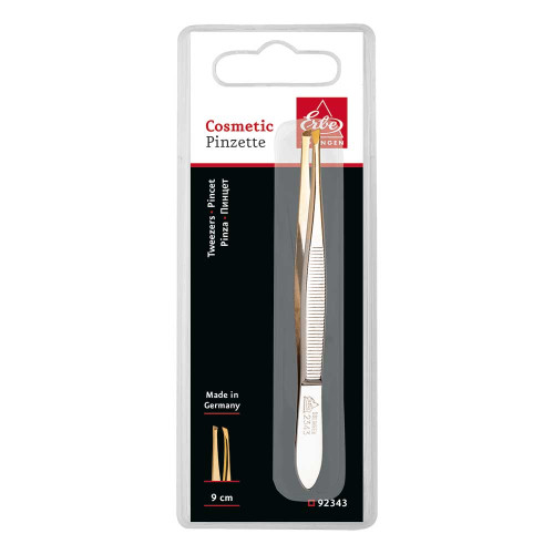 ERBE Pinzette Goldspitze schmal-schr&auml;g 9 cm