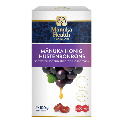 MANUKA HEALTH MGO 400+ Lutschbonb.schw.Johannisb.