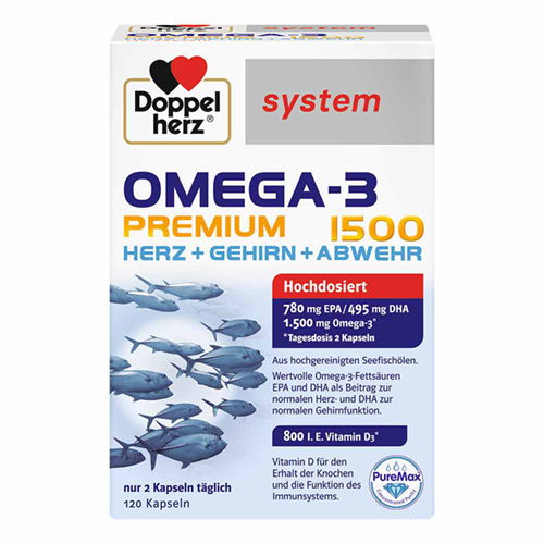 DOPPELHERZ Omega-3 Premium 1500 system Kapseln