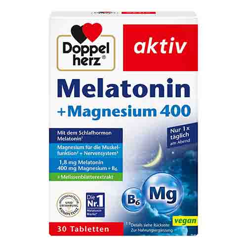 DOPPELHERZ Melatonin+Magnesium 400 Tabletten
