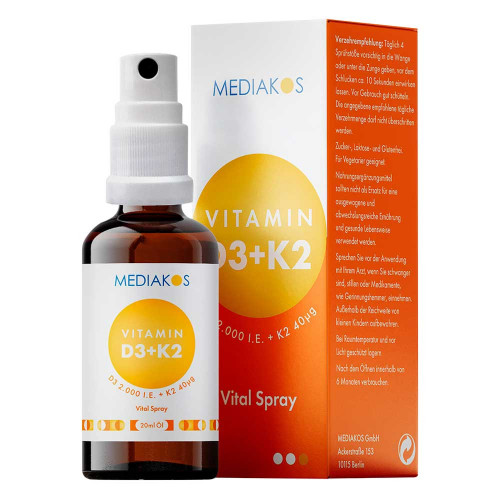 VITAMIN D3+K2 2000 I.E. 40 &mu;g Mediakos Vital Spray
