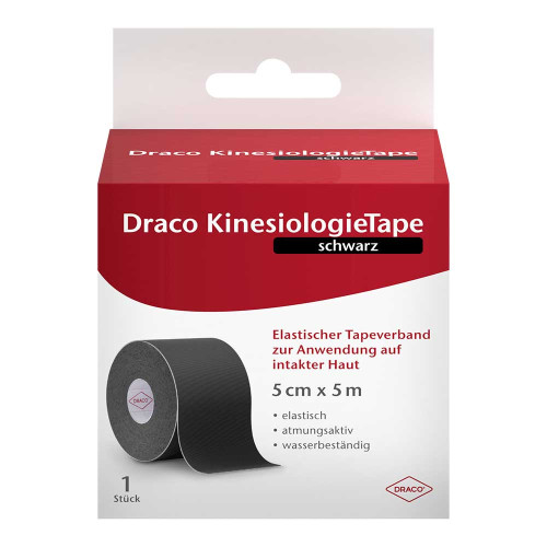DRACO KINESIOLOGIETAPE 5 cmx5 m schwarz