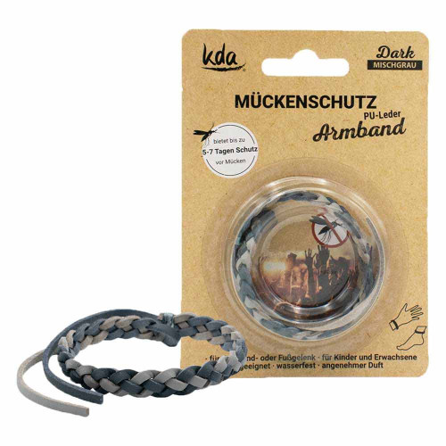 M&Uuml;CKENSCHUTZ Armband PU-Leder mischgrau KDA