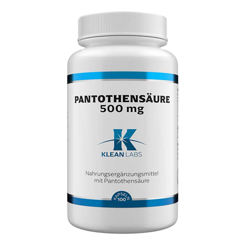 PANTOTHENS&Auml;URE B5 500 mg KLEAN LABS Kapseln