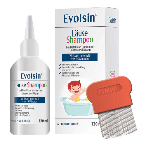 EVOLSIN L&auml;useshampoo mit L&auml;usekamm