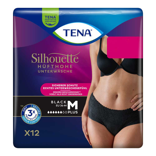 TENA SILHOUETTE plus M black Inkontinenz Pants