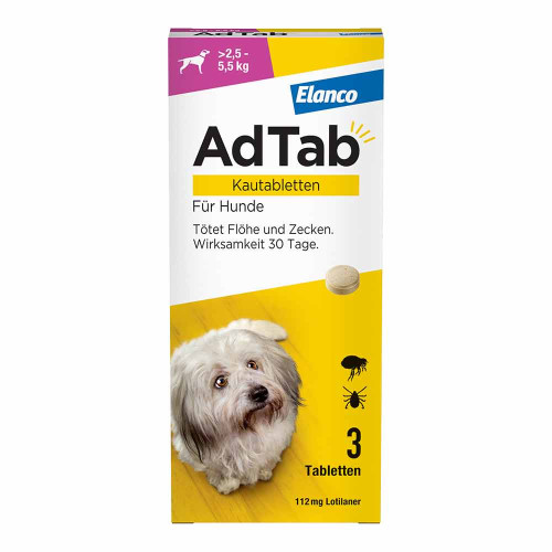 ADTAB 112 mg Kautabletten f&uuml;r Hunde >2,5&mdash;5,5 kg
