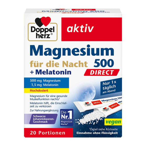 DOPPELHERZ Mag.500 f&uuml;r die Nacht+Melatonin DIRECT