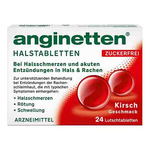 ANGINETTEN Halstabletten zuckerfrei Kirsche