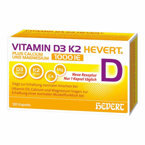 VITAMIN D3 K2 Hevert+Calcium u.Magnes.1000 IE Kps.