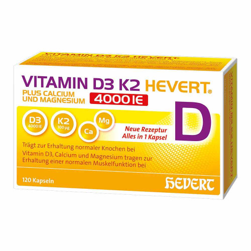 VITAMIN D3 K2 Hevert+Calcium u.Magnes.4000 IE Kps.