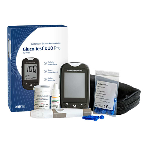 GLUCO TEST DUO Pro Set Blutzuckermessger&auml;t mg/dl