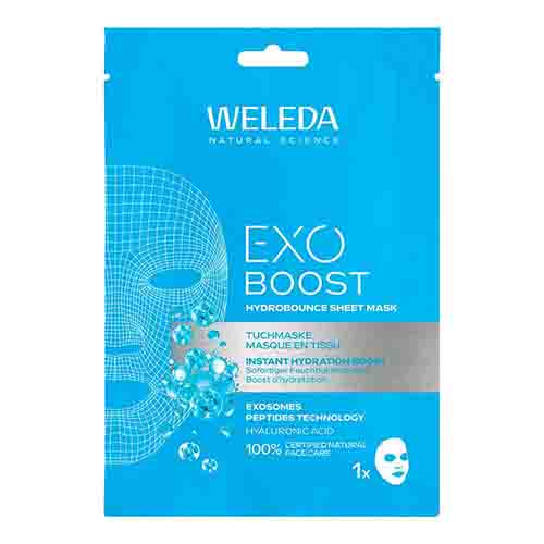 WELEDA Exo Boost Hydrobounce Tuchmaske Feuchtigk.
