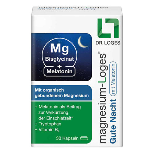 MAGNESIUM-LOGES Gute Nacht mit Melatonin Kapseln